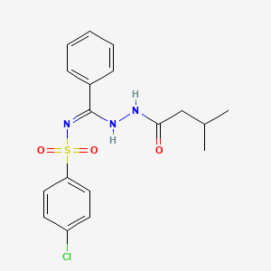 molecular formula C18H20ClN3O3S B13376541 4-chloro-N-[[2-(3-methylbutanoyl)hydrazino](phenyl)methylene]benzenesulfonamide 