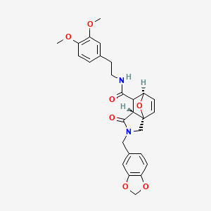 molecular formula C27H28N2O7 B13376570 2-(1,3-benzodioxol-5-ylmethyl)-N-[2-(3,4-dimethoxyphenyl)ethyl]-3-oxo-1,2,4,5-tetrahydro-5,7a-epoxyisoindole-4-carboxamide 