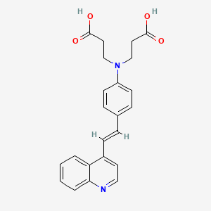 molecular formula C23H22N2O4 B13376577 3-{(2-Carboxyethyl)-4-[2-(4-quinolinyl)vinyl]anilino}propanoic acid 