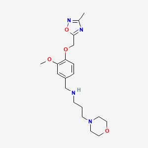 molecular formula C19H28N4O4 B13376599 N-{3-methoxy-4-[(3-methyl-1,2,4-oxadiazol-5-yl)methoxy]benzyl}-N-[3-(4-morpholinyl)propyl]amine 