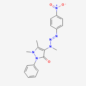 molecular formula C18H18N6O3 B13376618 4-(3-{4-nitrophenyl}-1-methyl-2-triazenyl)-1,5-dimethyl-2-phenyl-1,2-dihydro-3H-pyrazol-3-one 