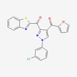 molecular formula C22H12ClN3O3S B13376622 1,3-benzothiazol-2-yl[1-(3-chlorophenyl)-4-(2-furoyl)-1H-pyrazol-3-yl]methanone 