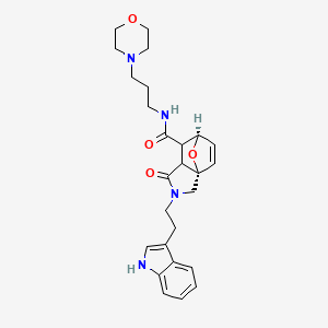 molecular formula C26H32N4O4 B13376655 2-[2-(1H-indol-3-yl)ethyl]-N-[3-(4-morpholinyl)propyl]-3-oxo-2,3,3a,4-tetrahydro-5,7a-epoxyisoindole-4-carboxamide 