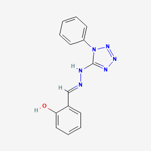 molecular formula C14H12N6O B13376659 2-hydroxybenzaldehyde (1-phenyl-1H-tetraazol-5-yl)hydrazone 