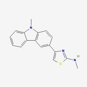 molecular formula C17H15N3S B13376660 N-methyl-N-[4-(9-methyl-9H-carbazol-3-yl)-1,3-thiazol-2-yl]amine 