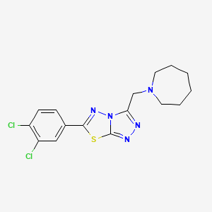 molecular formula C16H17Cl2N5S B13376669 3-(Azepan-1-ylmethyl)-6-(3,4-dichlorophenyl)[1,2,4]triazolo[3,4-b][1,3,4]thiadiazole 