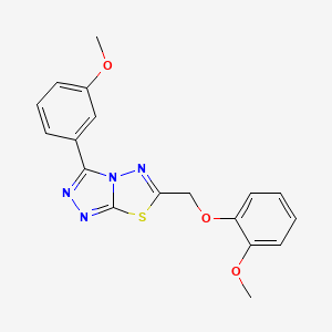 molecular formula C18H16N4O3S B13376675 6-[(2-Methoxyphenoxy)methyl]-3-(3-methoxyphenyl)[1,2,4]triazolo[3,4-b][1,3,4]thiadiazole 