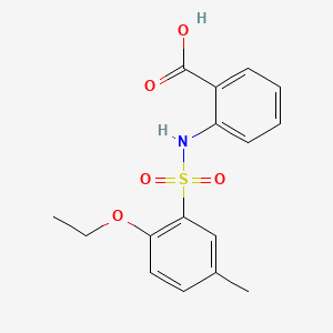 molecular formula C16H17NO5S B13376690 2-{[(2-Ethoxy-5-methylphenyl)sulfonyl]amino}benzoic acid 