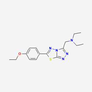 molecular formula C16H21N5OS B13376696 N-{[6-(4-ethoxyphenyl)[1,2,4]triazolo[3,4-b][1,3,4]thiadiazol-3-yl]methyl}-N-ethylethanamine 