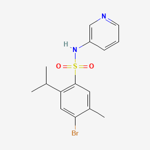 molecular formula C15H17BrN2O2S B13376717 4-bromo-2-isopropyl-5-methyl-N-(3-pyridinyl)benzenesulfonamide 