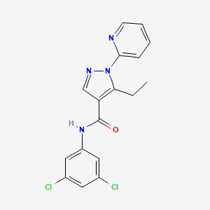 molecular formula C17H14Cl2N4O B13376724 N-(3,5-dichlorophenyl)-5-ethyl-1-(2-pyridinyl)-1H-pyrazole-4-carboxamide 