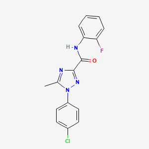 molecular formula C16H12ClFN4O B13376728 1-(4-chlorophenyl)-N-(2-fluorophenyl)-5-methyl-1H-1,2,4-triazole-3-carboxamide 