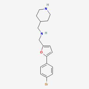 molecular formula C17H21BrN2O B13376748 1-[5-(4-bromophenyl)furan-2-yl]-N-(piperidin-4-ylmethyl)methanamine 