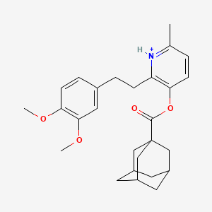 molecular formula C27H34NO4+ B13376782 3-[(1-Adamantylcarbonyl)oxy]-2-[2-(3,4-dimethoxyphenyl)ethyl]-6-methylpyridinium 
