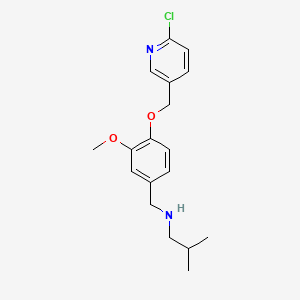 molecular formula C18H23ClN2O2 B13376785 N-{4-[(6-chloropyridin-3-yl)methoxy]-3-methoxybenzyl}-2-methylpropan-1-amine 