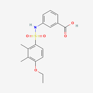 molecular formula C17H19NO5S B13376793 3-{[(4-Ethoxy-2,3-dimethylphenyl)sulfonyl]amino}benzoic acid 