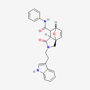 molecular formula C25H23N3O3 B13376810 2-[2-(1H-indol-3-yl)ethyl]-3-oxo-N-phenyl-1,2,4,5-tetrahydro-5,7a-epoxyisoindole-4-carboxamide 