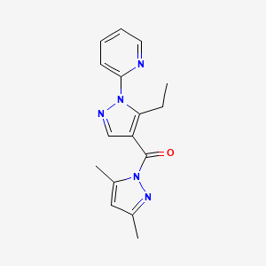 molecular formula C16H17N5O B13376821 2-{4-[(3,5-dimethyl-1H-pyrazol-1-yl)carbonyl]-5-ethyl-1H-pyrazol-1-yl}pyridine 