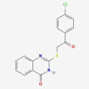 molecular formula C16H11ClN2O2S B13376822 2-[2-(4-chlorophenyl)-2-oxoethyl]sulfanyl-1H-quinazolin-4-one 