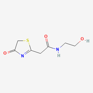 molecular formula C7H10N2O3S B13376839 N-(2-hydroxyethyl)-2-(4-oxo-4,5-dihydro-1,3-thiazol-2-yl)acetamide 