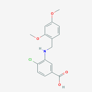 molecular formula C16H16ClNO4 B13376863 4-Chloro-3-[(2,4-dimethoxybenzyl)amino]benzoic acid 