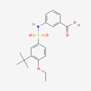 molecular formula C19H23NO5S B13376898 3-{[(3-Tert-butyl-4-ethoxyphenyl)sulfonyl]amino}benzoic acid 