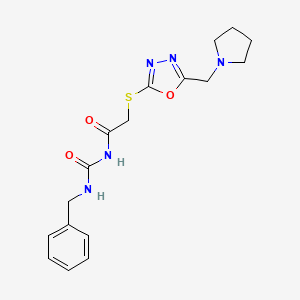 molecular formula C17H21N5O3S B13376931 N-benzyl-N'-({[5-(1-pyrrolidinylmethyl)-1,3,4-oxadiazol-2-yl]sulfanyl}acetyl)urea 