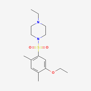 molecular formula C16H26N2O3S B13376952 Ethyl 5-[(4-ethyl-1-piperazinyl)sulfonyl]-2,4-dimethylphenyl ether 