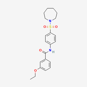 molecular formula C21H26N2O4S B13376953 N-[4-(1-azepanylsulfonyl)phenyl]-3-ethoxybenzamide 