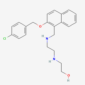 molecular formula C22H25ClN2O2 B13376962 2-({2-[({2-[(4-Chlorobenzyl)oxy]naphthalen-1-yl}methyl)amino]ethyl}amino)ethanol 