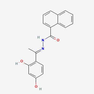 molecular formula C19H16N2O3 B13376969 N'-[(1E)-1-(2-hydroxy-4-oxocyclohexa-2,5-dien-1-ylidene)ethyl]naphthalene-1-carbohydrazide 