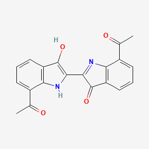 molecular formula C20H14N2O4 B13376971 7,7'-diacetyl-1,1',2,2'-tetrahydro-2,2'-bis[3H-indol-2-ylidene]-3,3'-dione 