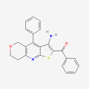 molecular formula C23H18N2O2S B13376978 (6-Amino-8-phenyl-11-oxa-4-thia-2-azatricyclo[7.4.0.03,7]trideca-1(9),2,5,7-tetraen-5-yl)-phenylmethanone 