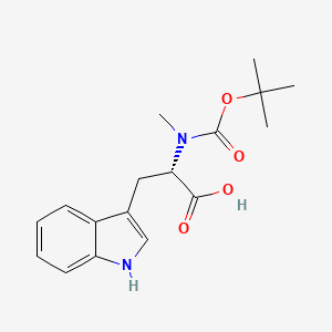 molecular formula C17H22N2O4 B1337698 (S)-2-((tert-Butoxycarbonyl)(methyl)amino)-3-(1H-indol-3-yl)propanoic acid CAS No. 141408-33-5