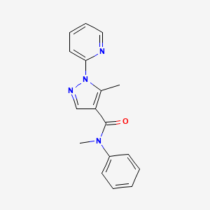 molecular formula C17H16N4O B13377016 N,5-dimethyl-N-phenyl-1-(2-pyridinyl)-1H-pyrazole-4-carboxamide 