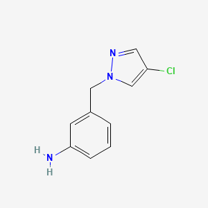 molecular formula C10H10ClN3 B1337705 3-[(4-chloro-1H-pyrazol-1-yl)methyl]aniline CAS No. 895930-04-8