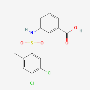 molecular formula C14H11Cl2NO4S B13377074 3-{[(4,5-Dichloro-2-methylphenyl)sulfonyl]amino}benzoic acid 