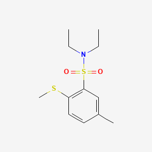 molecular formula C12H19NO2S2 B13377077 N,N-diethyl-5-methyl-2-(methylsulfanyl)benzenesulfonamide 