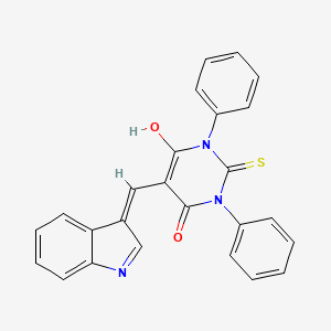 molecular formula C25H17N3O2S B13377084 5-(1H-indol-3-ylmethylene)-1,3-diphenyl-2-thioxodihydro-4,6(1H,5H)-pyrimidinedione 