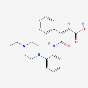 molecular formula C22H25N3O3 B13377096 4-[2-(4-Ethyl-1-piperazinyl)anilino]-4-oxo-3-phenyl-2-butenoic acid 