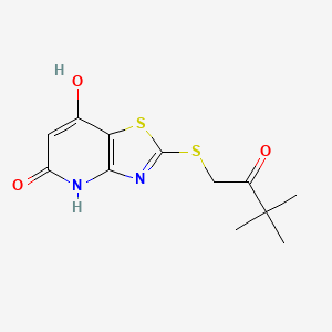 molecular formula C12H14N2O3S2 B13377097 2-[(3,3-dimethyl-2-oxobutyl)sulfanyl]-7-hydroxy[1,3]thiazolo[4,5-b]pyridin-5(4H)-one 