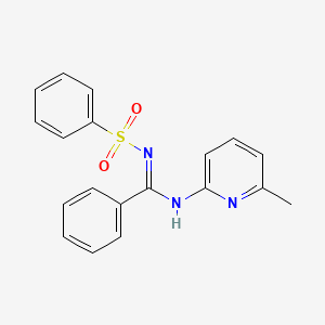 molecular formula C19H17N3O2S B13377148 N-[[(6-methyl-2-pyridinyl)imino](phenyl)methyl]benzenesulfonamide 