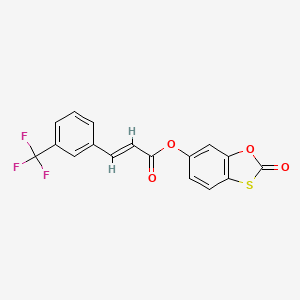 molecular formula C17H9F3O4S B13377211 2-Oxo-1,3-benzoxathiol-6-yl 3-[3-(trifluoromethyl)phenyl]acrylate 