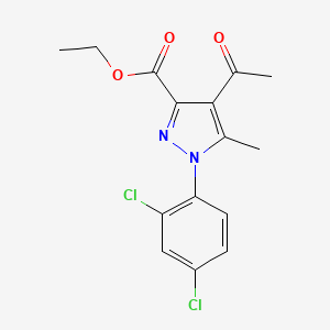 molecular formula C15H14Cl2N2O3 B13377215 ethyl 4-acetyl-1-(2,4-dichlorophenyl)-5-methyl-1H-pyrazole-3-carboxylate 