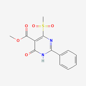 molecular formula C13H12N2O5S B13377236 methyl 6-methylsulfonyl-4-oxo-2-phenyl-1H-pyrimidine-5-carboxylate 