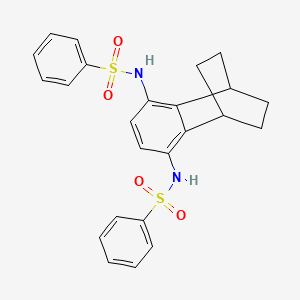 molecular formula C24H24N2O4S2 B13377299 N-{6-[(phenylsulfonyl)amino]tricyclo[6.2.2.0~2,7~]dodeca-2,4,6-trien-3-yl}benzenesulfonamide 