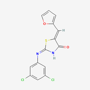 molecular formula C14H8Cl2N2O2S B13377301 (5Z)-2-(3,5-dichloroanilino)-5-(furan-2-ylmethylidene)-1,3-thiazol-4-one 