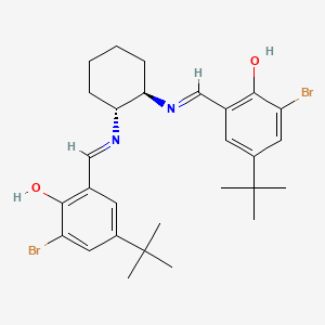 molecular formula C28H36Br2N2O2 B13377309 2-Bromo-6-[({2-[(3-bromo-5-tert-butyl-2-hydroxybenzylidene)amino]cyclohexyl}imino)methyl]-4-tert-butylphenol 
