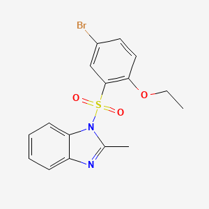 molecular formula C16H15BrN2O3S B13377319 4-bromo-2-[(2-methyl-1H-benzimidazol-1-yl)sulfonyl]phenyl ethyl ether 