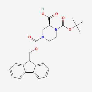 molecular formula C25H28N2O6 B1337733 (S)-1-N-Boc-4-N-Fmoc-piperazine-2-carboxylic acid CAS No. 1034574-30-5